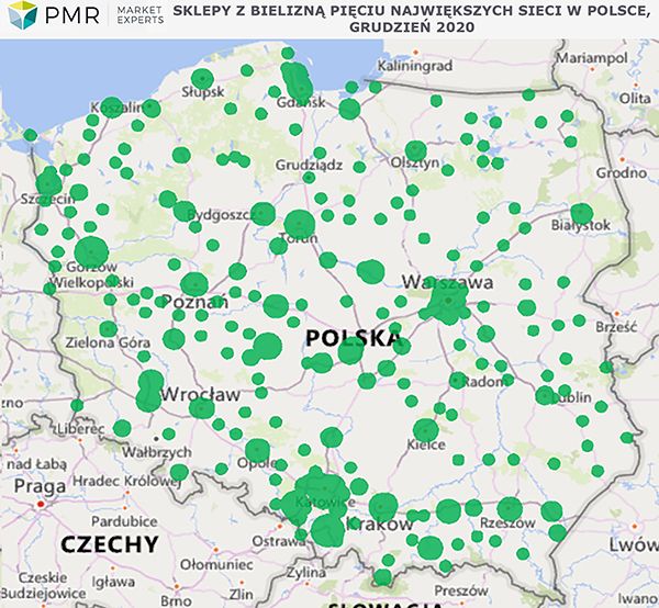 sklepy z bielizną w Polsce mapka